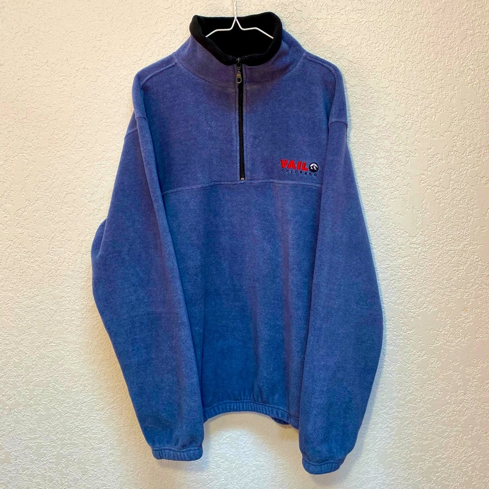 Vail 1/4 Zip Pullover Men’s XL Postal Blue Fleece Shirt Jacket Warm & Comfy